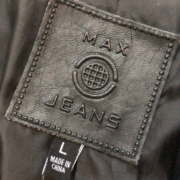 Max Jeans Faux Leather Stand Collar Moto Jacket - Picture 8 of 8